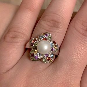 Pearl Flower Colorful Ring
